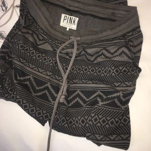 Size S; Victoria’s Secret Black/Grey Tribal Sweats
